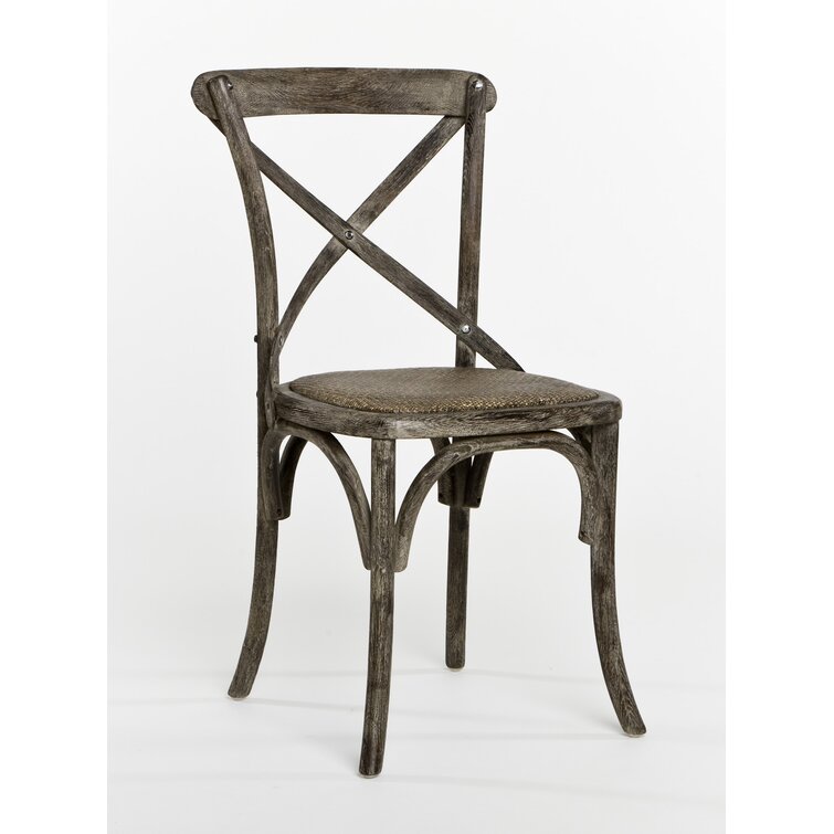 Gayla solid wood cross 2025 back side dining chair